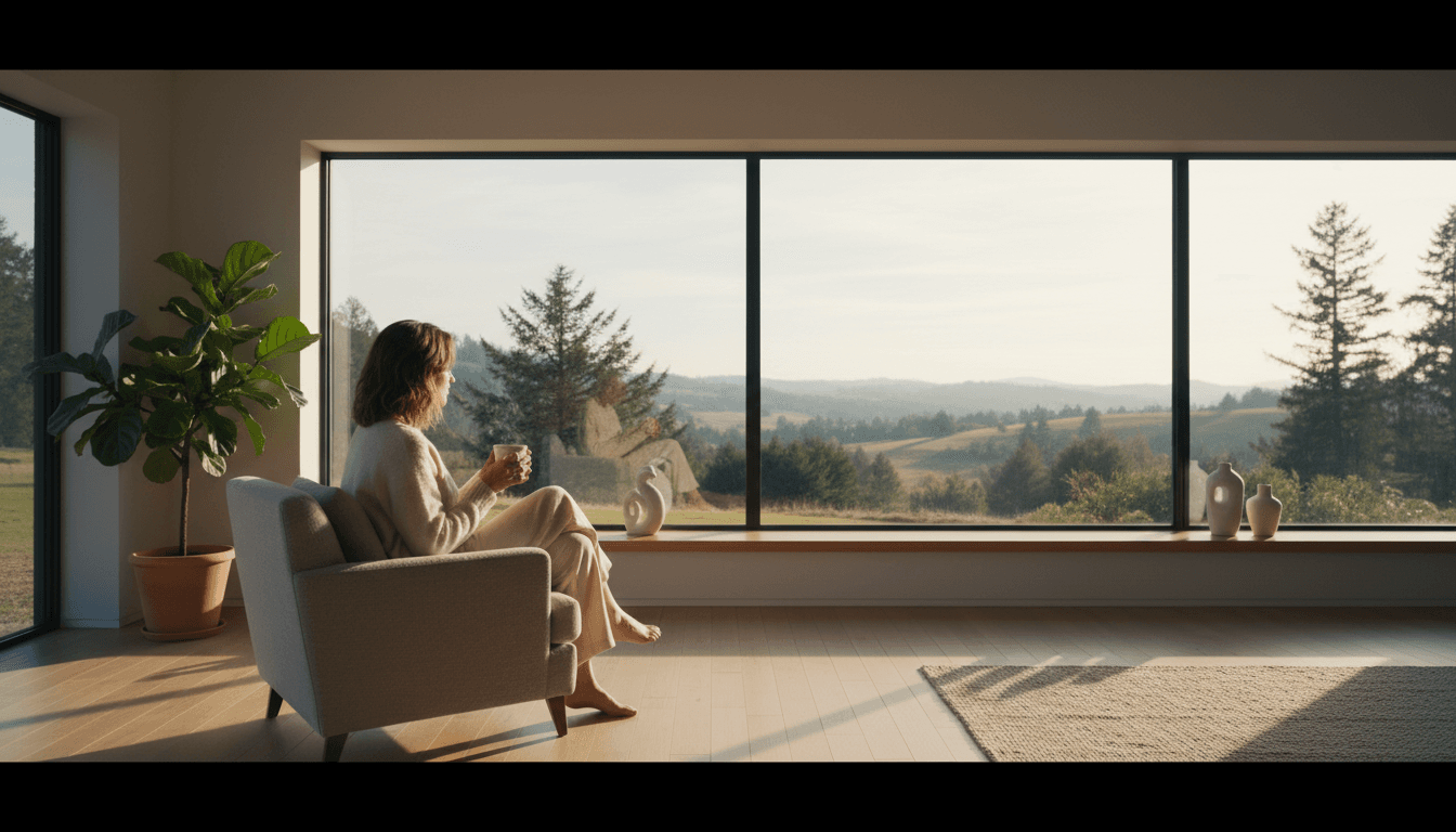 Person sitting thoughtfully in an armchair in a therapy room